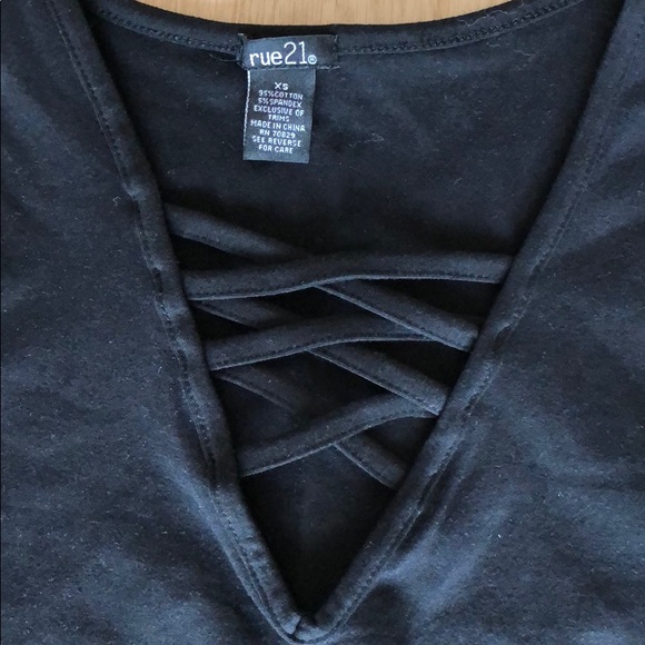 Rue21 Criss Cross Neck T-shirt - Picture 2 of 5
